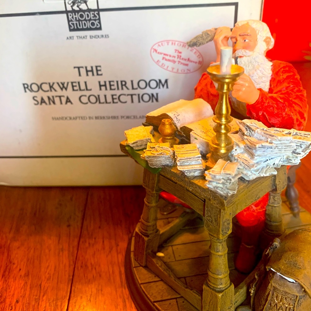 The Rockwell Heirloom Santa Collection “Making His List”